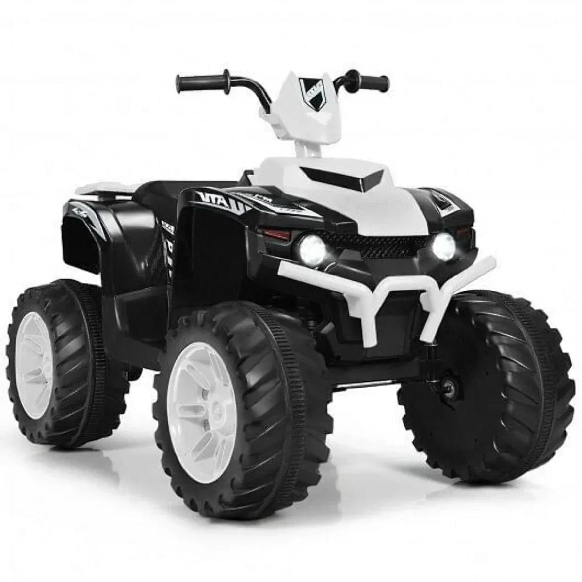 Electric Kids' ATV With LED Lights And Treaded Tires - White