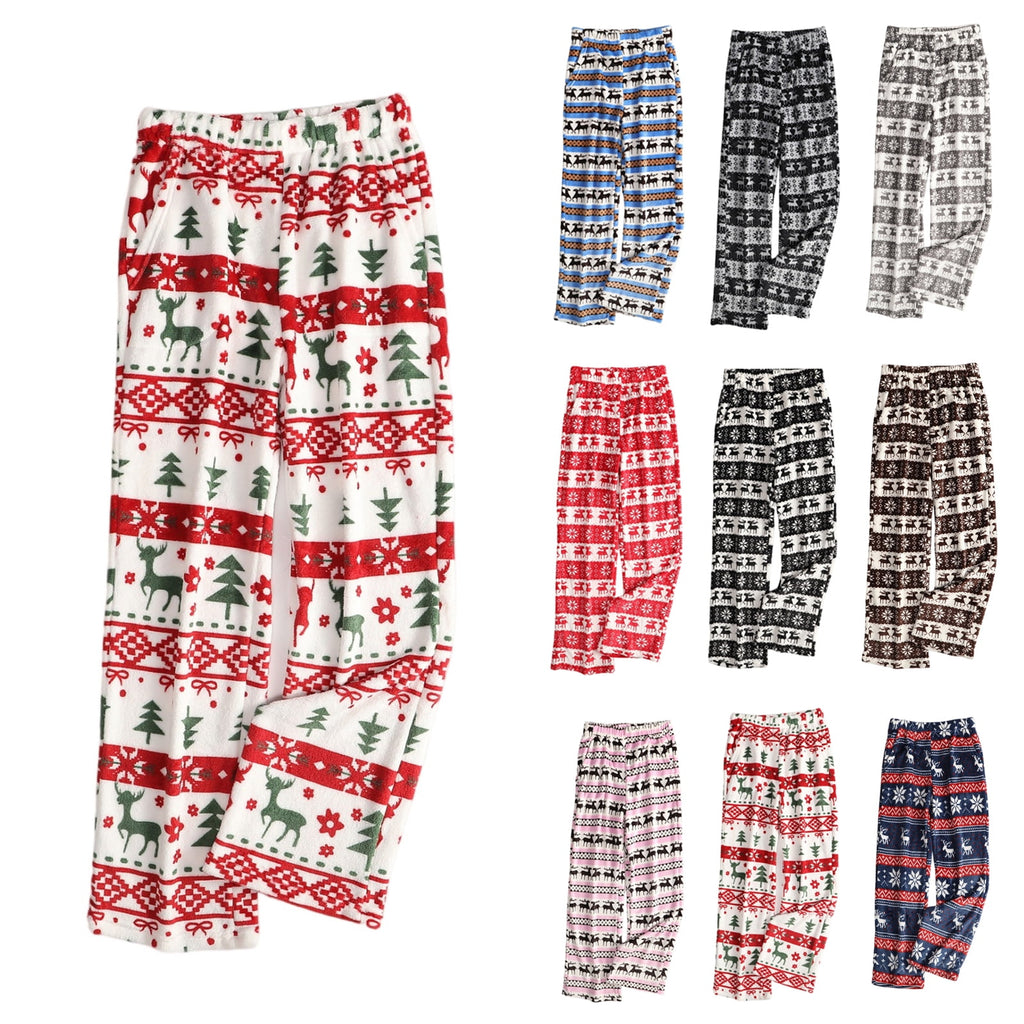 Women's Halloween Flannel Pajama Pants Comfy Drawstring Halloween Pajamas Cozy Warm Halloween Lounge Pants Bottoms S-2XL