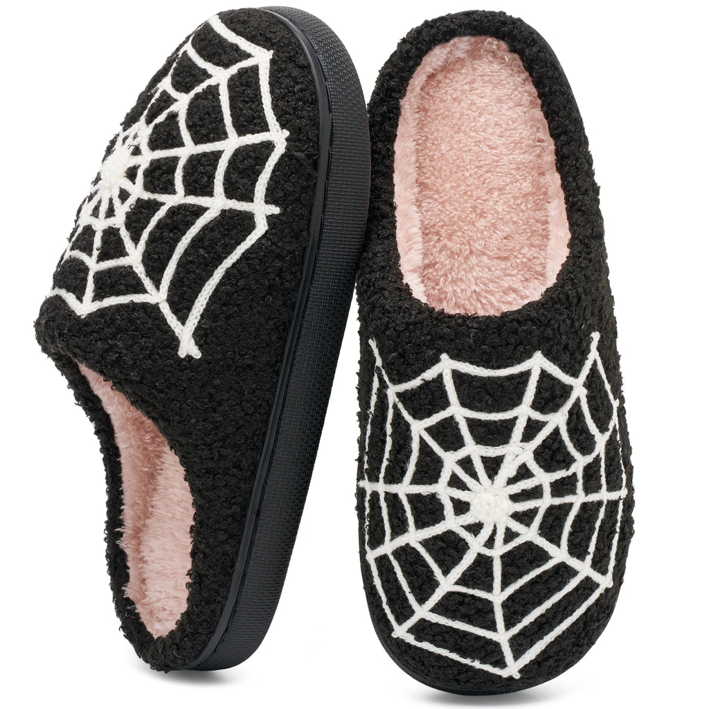 Ecetana Halloween Slippers for Women Men Fuzzy House Shoes with Memory Foam