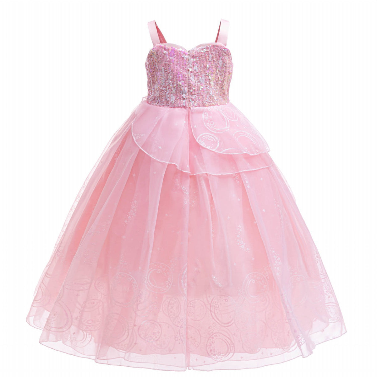 HAWEE Dress Costume for Girls, Pink Tulle and Sequin Dress for Kids Christmas Halloween Cosplay Costumes