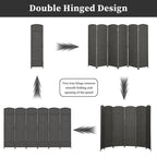 Freestanding Folding Woven Fiber Room Divider Privacy Screen - 6 Ft Tall