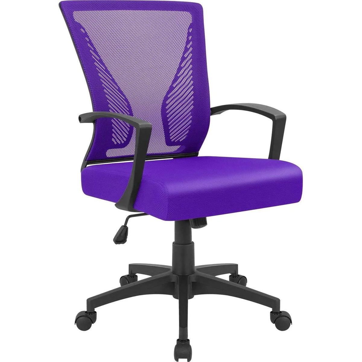 Ergonomic Mesh Mid-Back Office Chair With Adjustable Lumbar Support, 300 lbs Capacity
