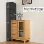 Freestanding Folding Woven Fiber Room Divider Privacy Screen - 6 Ft Tall