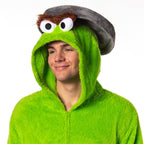 Sesame Street Union Suit Adult Kigurumi Costume Pajama Fleece Hooded One Piece