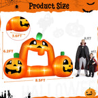 Firstness 8.5FT Halloween Inflatable,Pumpkin Photo with Lights for Party Yard Decorations