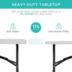 Best Choice Products 6ft Plastic Folding Table, 72in x 30in x 30in, White