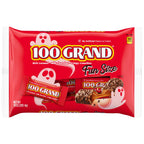 100 Grand Fun Size Halloween Chocolate Candy Bars, Halloween Candy Bulk, Crispy Crunchies and Milk Chocolate with Rich Caramel, 10 oz