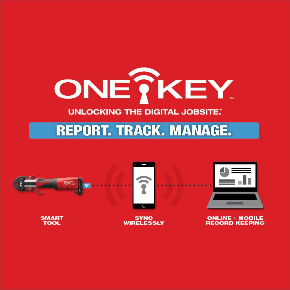 Milwaukee M18 FORCE LOGIC Press Tool With ONE-KEY - 1/2 in - 2 in CTS Jaws