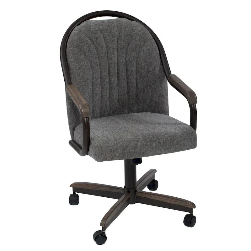 Casual Dining Cushion Swivel-and-Tilt Rolling Caster Chair, 38 Inches H x 24 Inches W x 22 Inches D