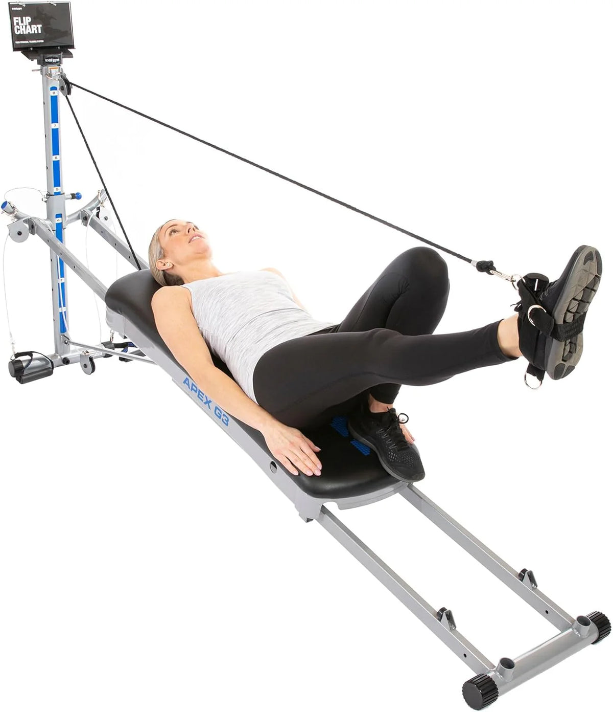 Total Gym Full Body Workout System, 8 Resistance Levels, Black - APEX