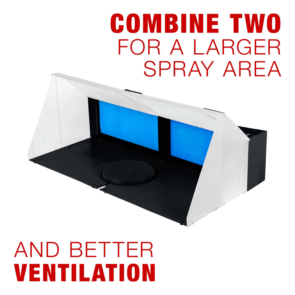 Master Airbrush Portable Hobby Airbrush Paint Spray Booth Kit With Exhaust Filter And LED Light Set - 25 Watts