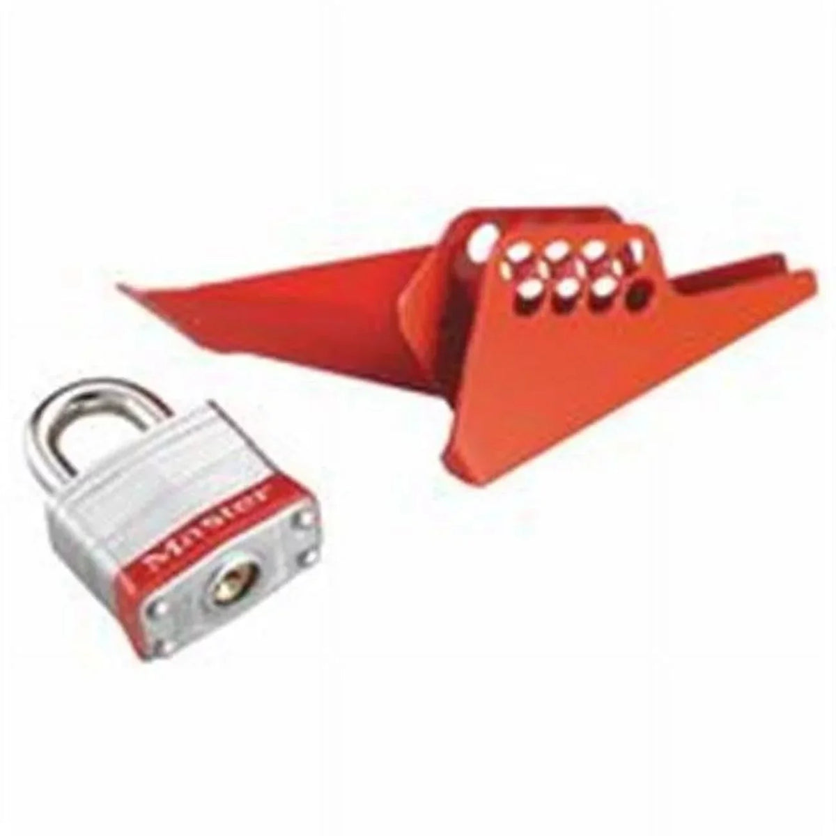Master Lock Handle-On Ball Valve Lockout, Red, 0.25-1 in