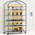 Abimars 5-Tier Greenhouse With PVC Cover, Wheels And 5-Pack 2900K Full Spectrum Plant Lights, 21x49x80inch