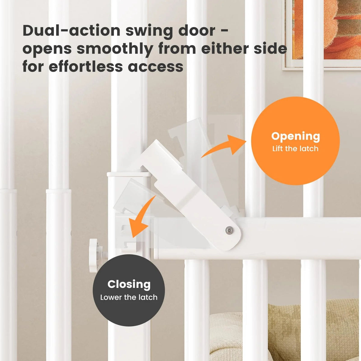 Extra Tall Cat Gate, 27.56-37 in Wide, 51-87 in Adjustable Height
