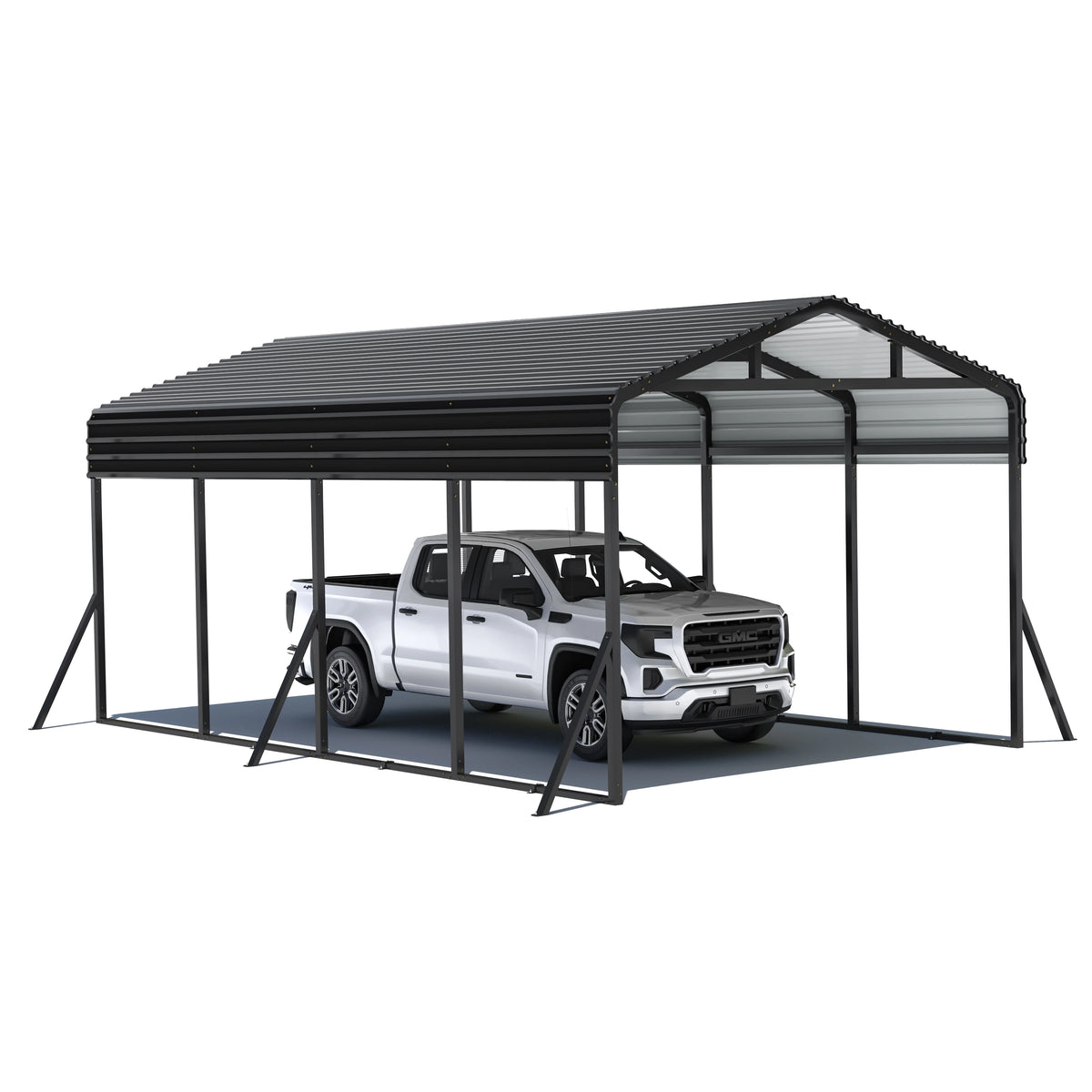 MUCHANT Heavy-Duty Carport, 12' x 20', Galvanized Steel Roof
