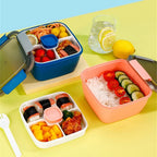 Microwave Portable Lunch Bento Box With Cutlery Picnic Set - Color E