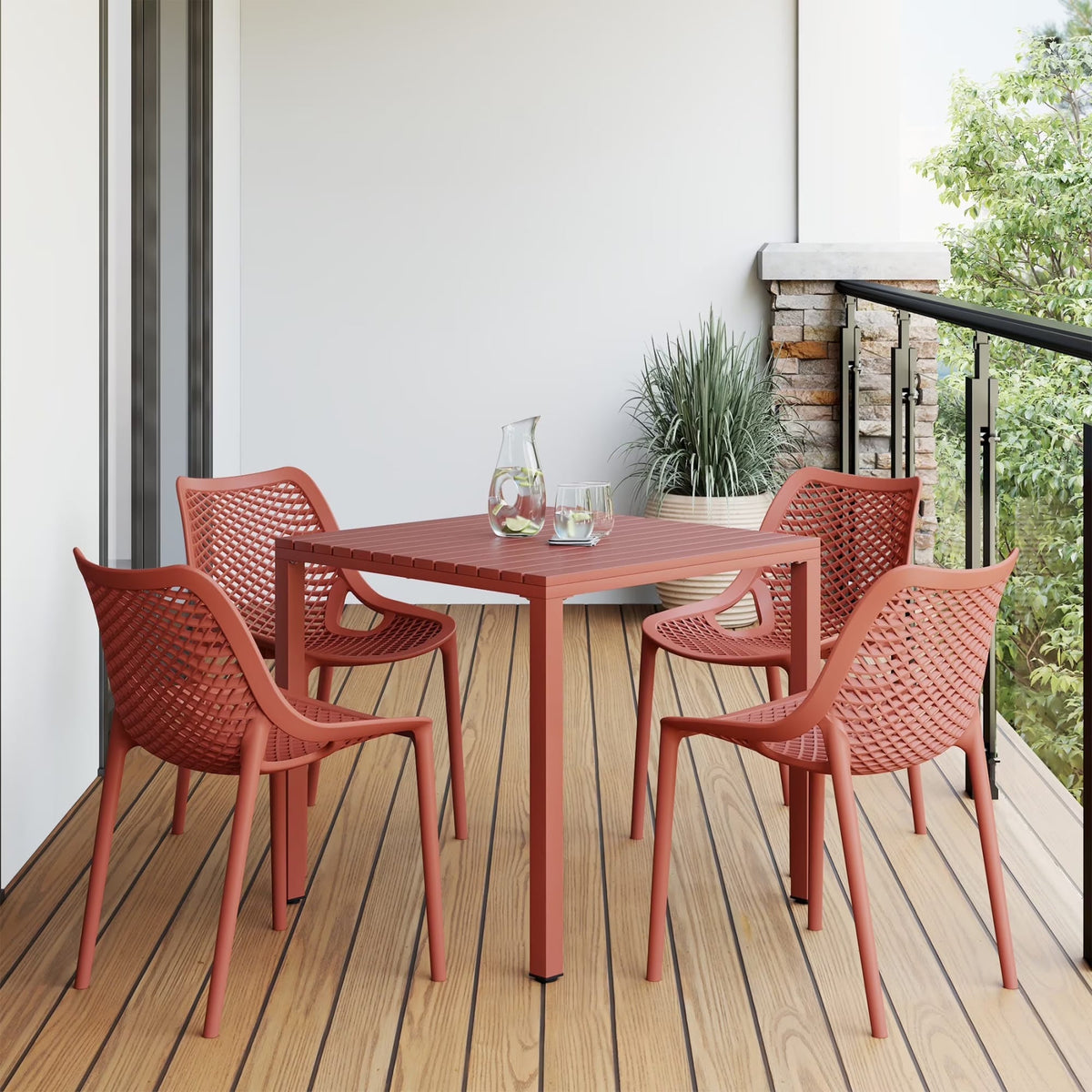 WestinTrends 5-Piece Outdoor Patio Dining Set, Olive Green - Playa