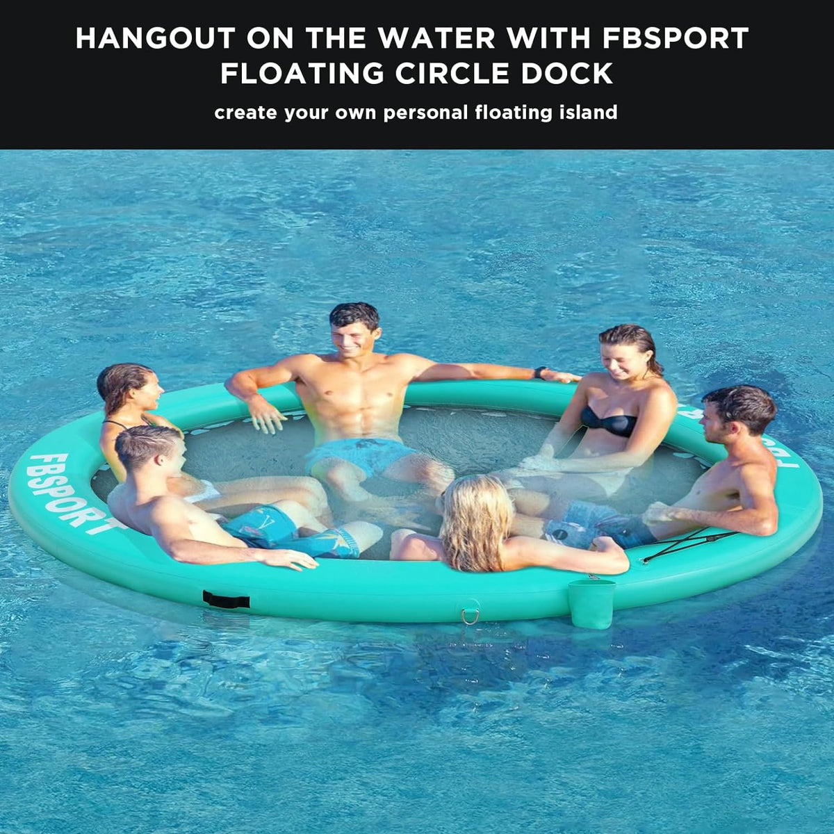 FBSPORT 8ft Inflatable Water Hammock Floating Platform