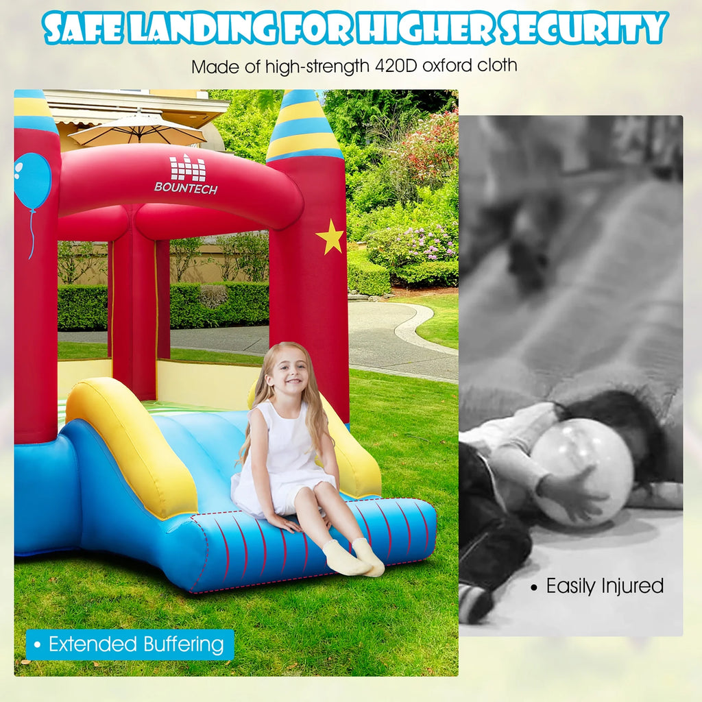 Costway Inflatable Bounce House With Slide, 480W Blower, 74.5 x 102.5 x 81 in