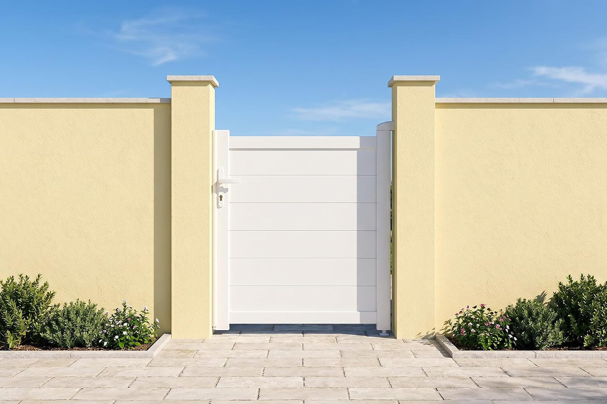 Casanoov Aluminum Swing Gate 392 cm x 161 cm Anthracite Gray RAL 7016 - KIT-000024