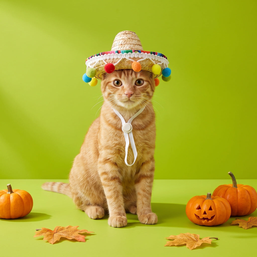 Vibrant Life Halloween Sombrero Hat Costume for Dogs and Cats, Multicolor