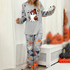 Pajamas For Women Set Halloween Cozy 2 Piece Outfit Soft Comfortable Sleepwear Loungewear Nightwear Nightclothes Homewear