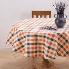 Way To Celebrate Halloween PEVA Tablecloth Indoor & Outdoor Table 70" Round - Buffalo Plaid