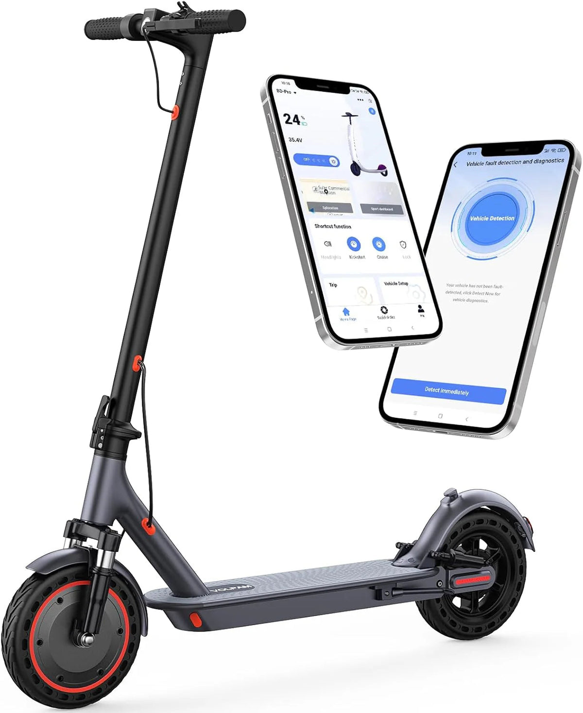 Electric Scooter 10 Inch Solid Tires, 500W, Dual Suspension