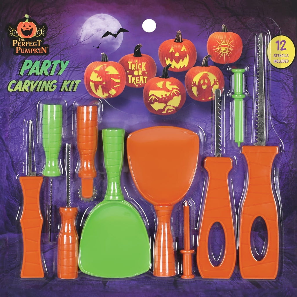 Seasons Pumpkin Carving Kit, Tools and Accessories for Halloween with 12 Stencils