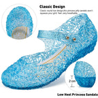 Ecetana Girls Jelly Sandals Princess Costumes Flats Shoes Cosplay Birthday Party Dress Up Shoes for Kids Toddler