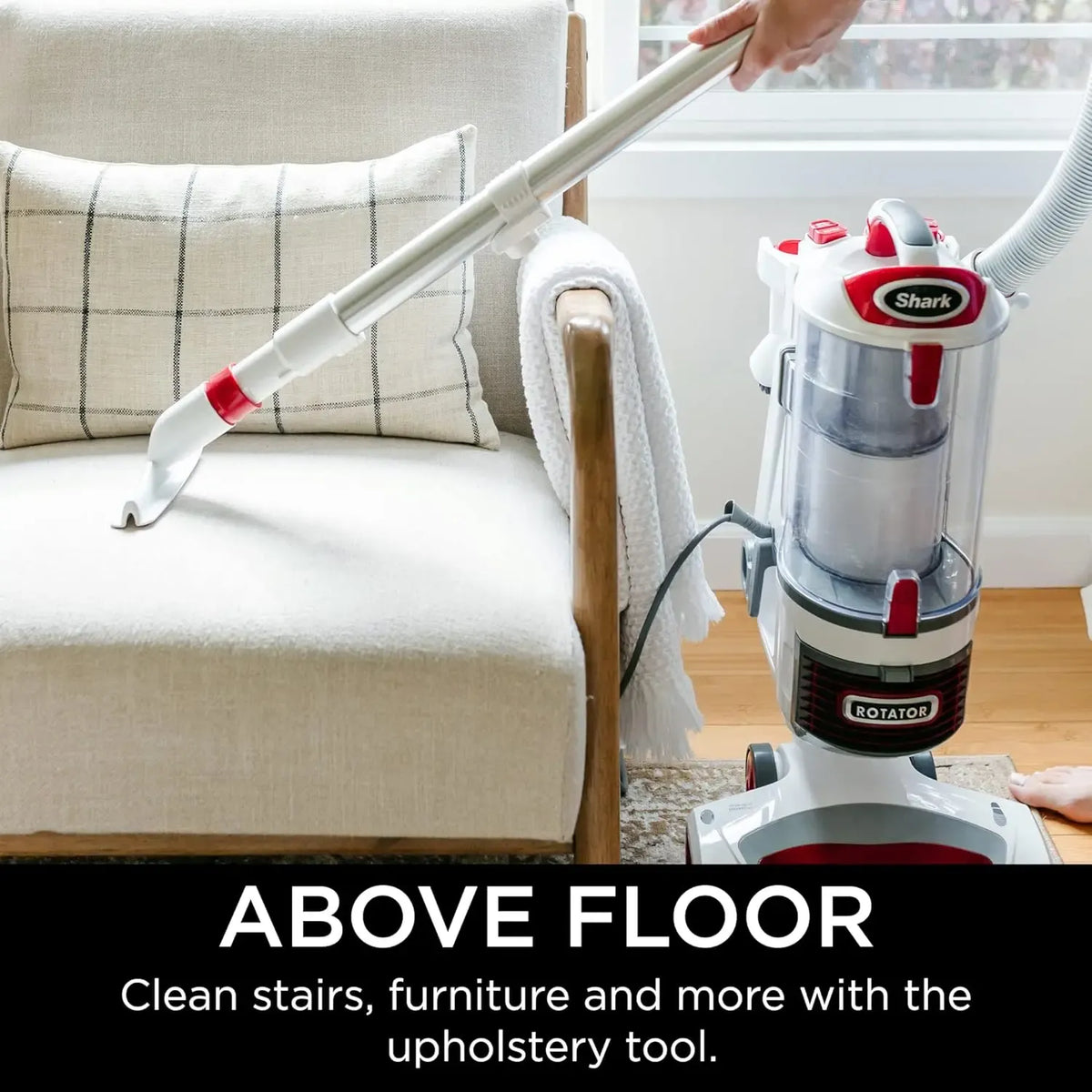 Shark Rotator Professional Lift-Away Upright Vacuum With HEPA Filter, White/Red - NV501