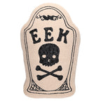 Eek Tombstone-Shaped Decorative Pillow, Black and Beige, 10" x 15", Halloween by Way To Celebrate