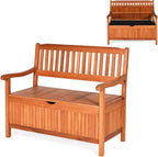 42 in Eucalyptus Patio Storage Bench, 33 Gallon Capacity