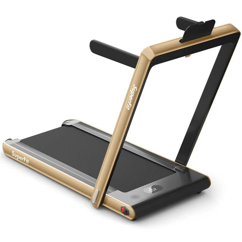 2 In 1 Folding Treadmill, 2.25 HP, 40 in x 16 in Running Area, Dual Display And App Control