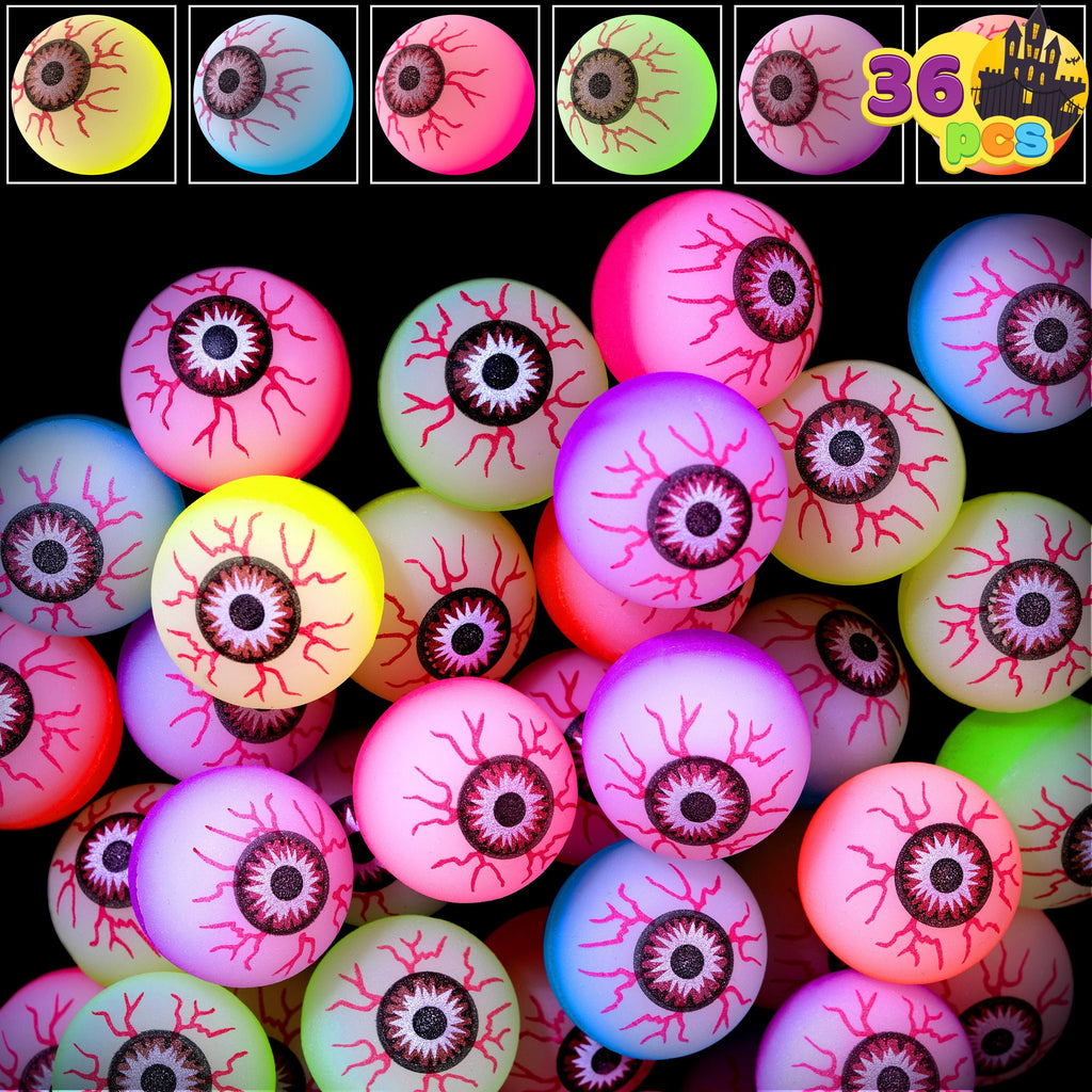 Joyfy 36 Pcs Halloween Bouncy Balls, Glow in The Dark Bouncy Balls Halloween Toys for Kids, for Trick or Treaters, Halloween Goodies, Halloween Party Favors