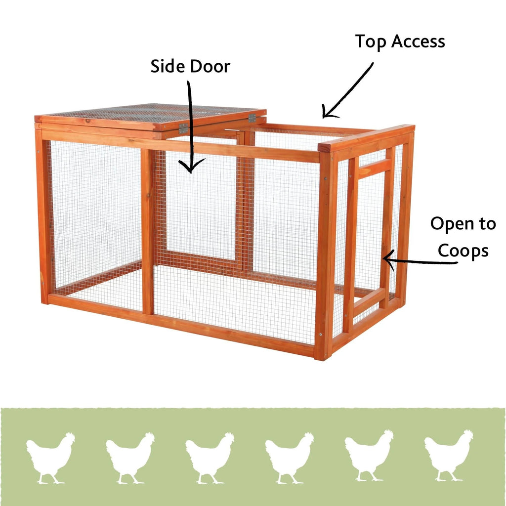 TRIXIE Weatherproof Outdoor Wooden Chicken Coop With 2 Nesting Boxes And Run, Brown
