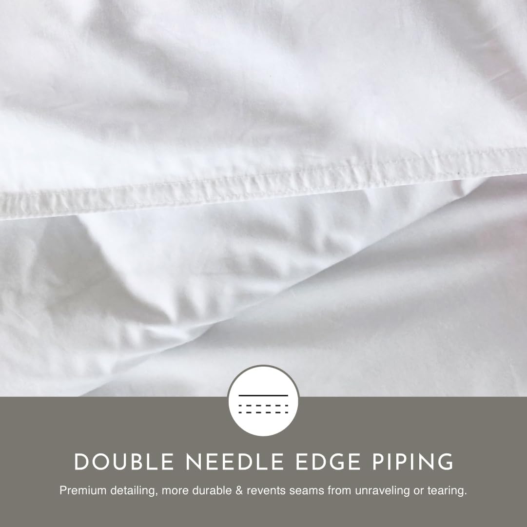Highland Feather European White Duck Down Comforter, Full, Winter, 725 Fill Power - Tencel Organic Cotton Shell