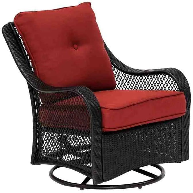 5-Piece Steel Patio Fire Pit Seating Set With Swivel Gliders - Orleans Collection