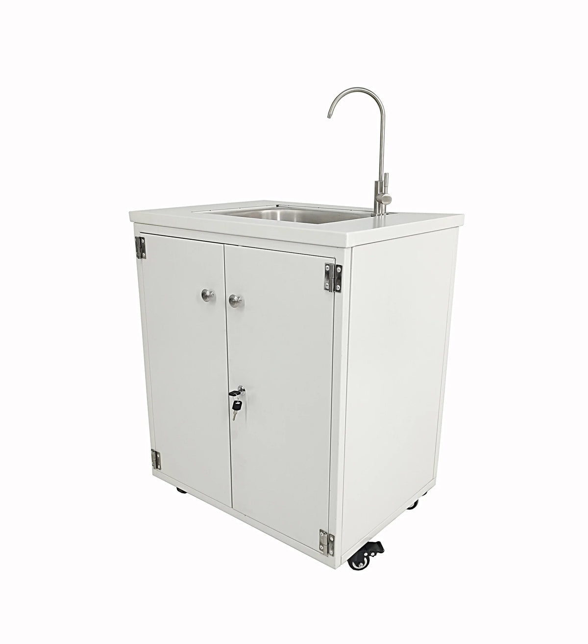 FixtureDisplays Portable Self-Contained Hand Wash Station With Built-In Pump, 24 X 18 X 30 in Cabinet - 10094
