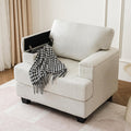 Oversized Chenille Accent Chair With Armrest Organizer And 7.8 in Cushion