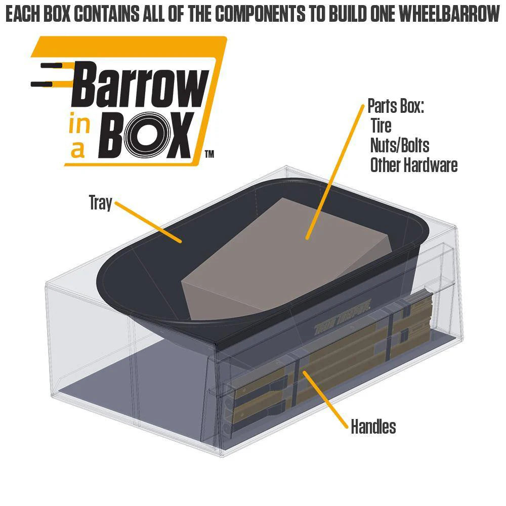 True Temper Steel Wheelbarrow 6 cu. ft. With Never Flat Tire And Steel Handles - R6STFFEC