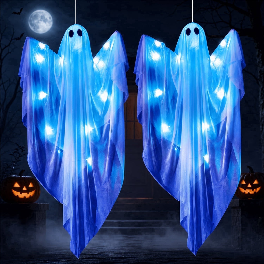 Joyfy 47" Halloween Hanging Light up Ghost Decorations Outdoor