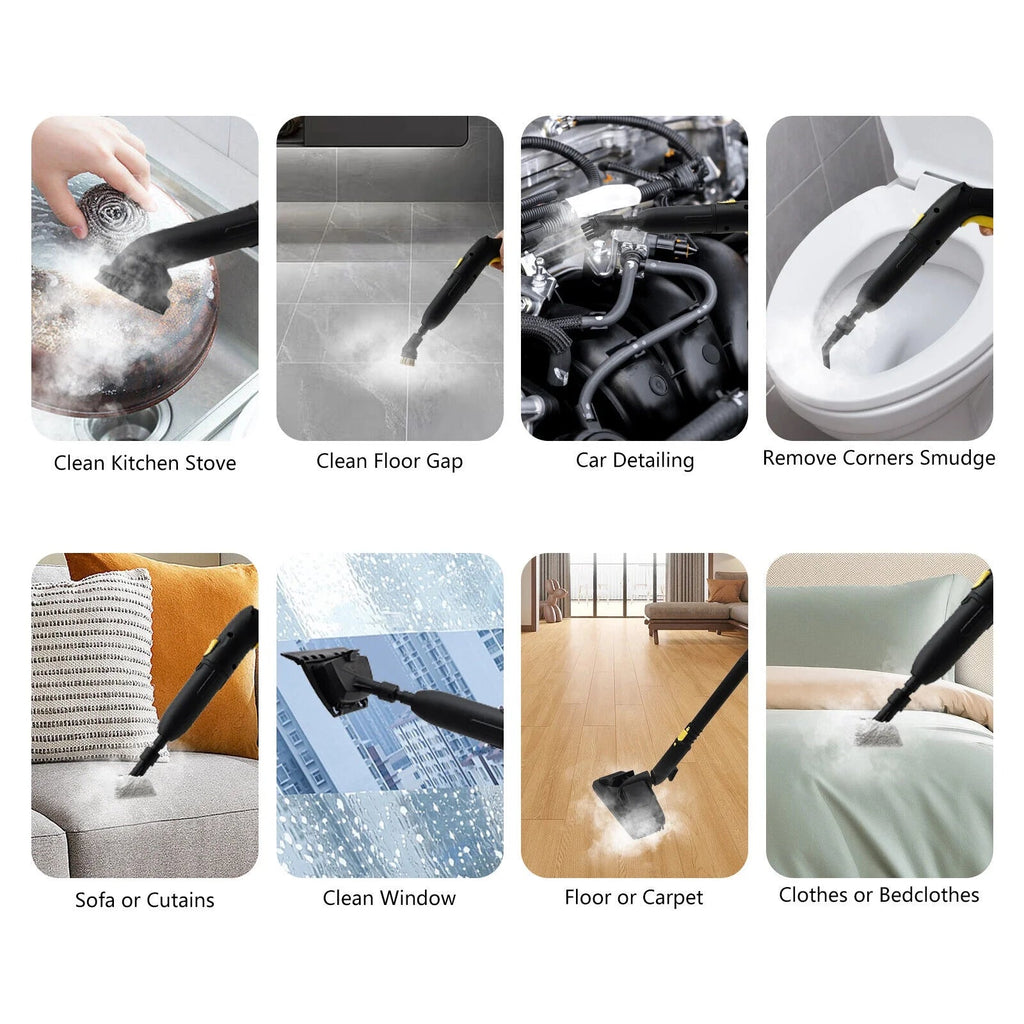 2000W 1.8L/60.87oz High-Pressure Handheld Steam Cleaner, Yellow - SE8620