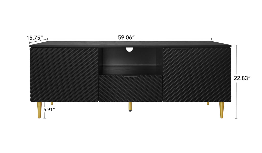 GeeHome TV Stand With Solid Iron Feet