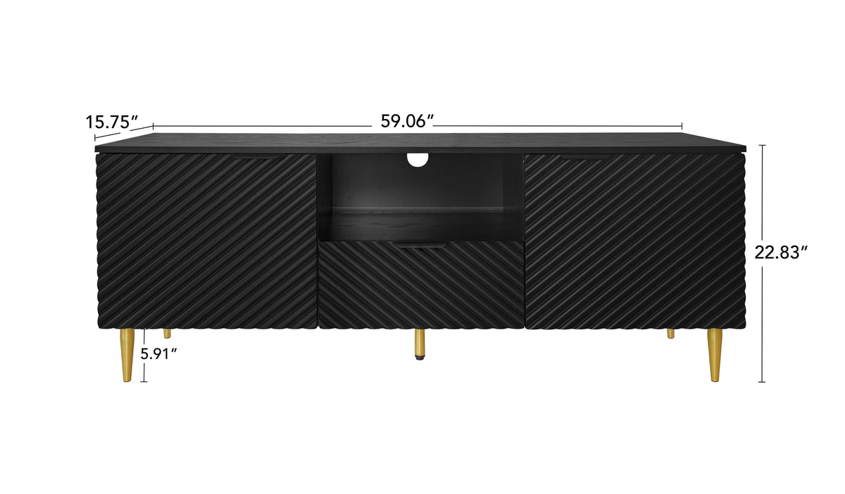 GeeHome TV Stand With Solid Iron Feet
