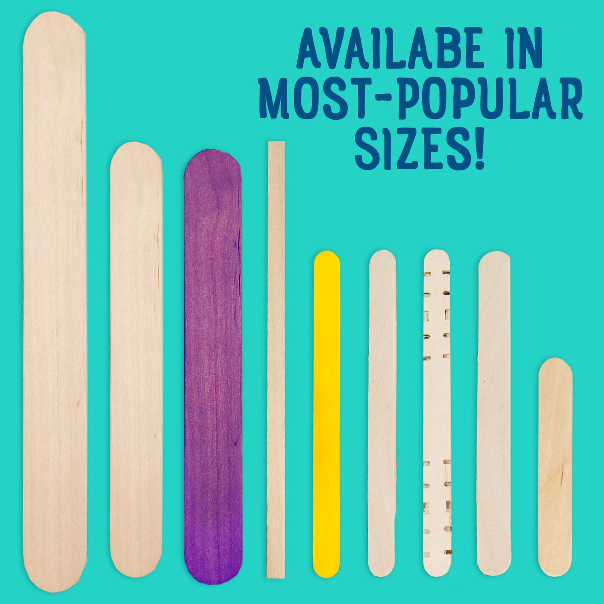 Hello Hobby Jumbo Wood Craft Sticks, 75-Pack
