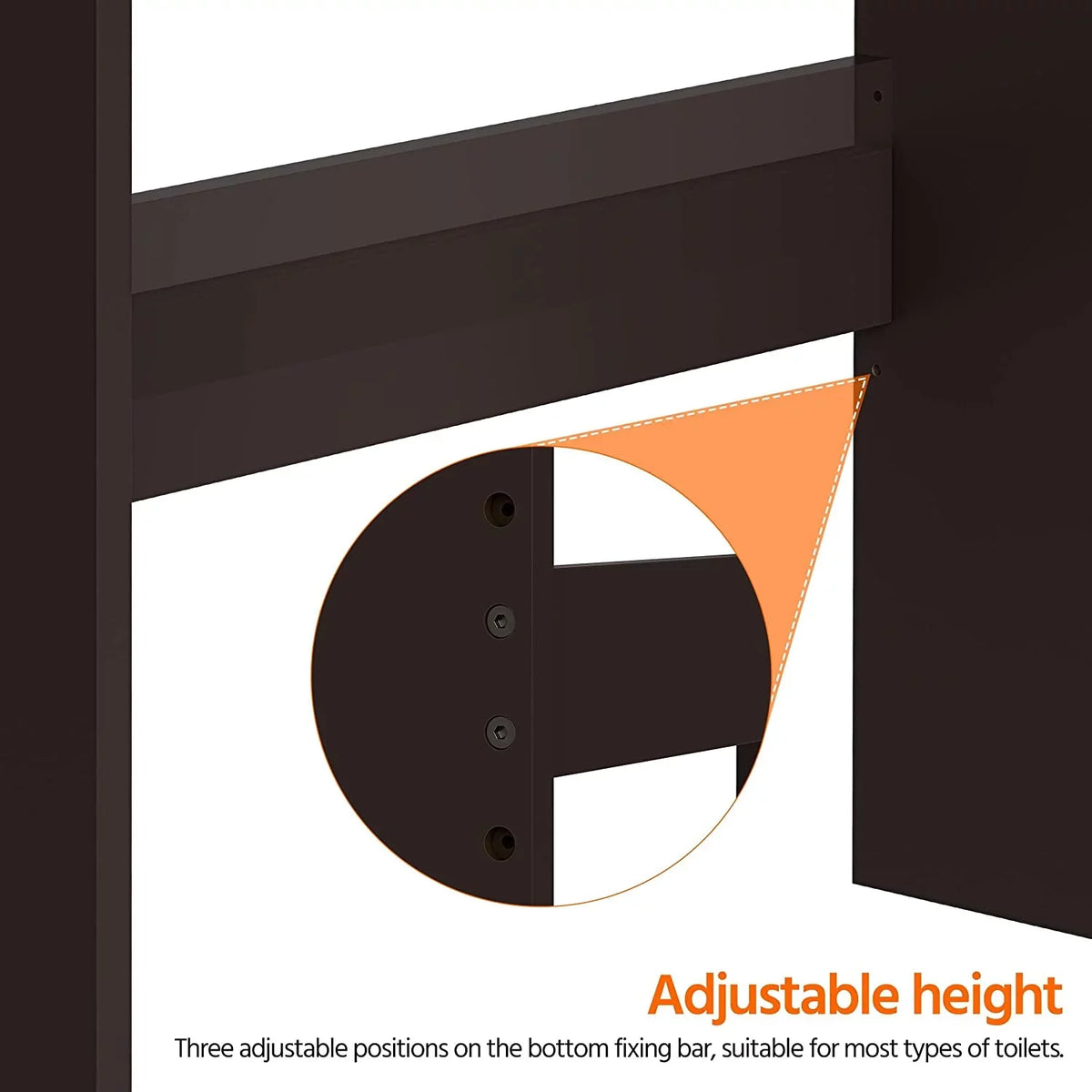 Over-the-Toilet Storage Cabinet With Adjustable Shelves And Double Doors, 77 in H, Espresso