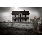 Haunted Hill Farm Life-Size Poseable 6.7-Ft. Pumpkin Scarecrow with Lights and Sound, Indoor or Covered Outdoor Halloween Decoration