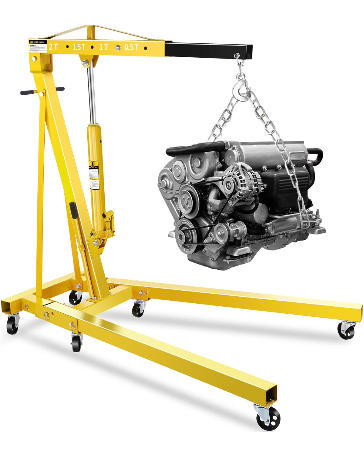 Garvee 2 Ton Hydraulic Folding Shop Crane Engine Hoist With Lever