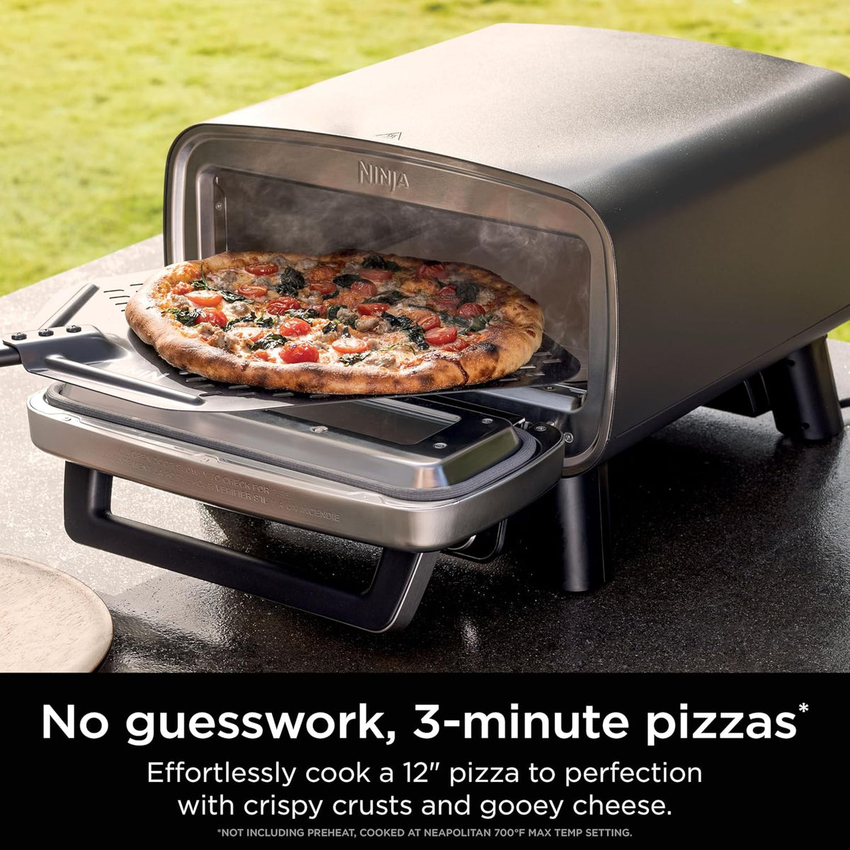 Ninja Artisan Outdoor Pizza Oven, 12-inch, Electric Heat, 700F Max Temperature - MO201